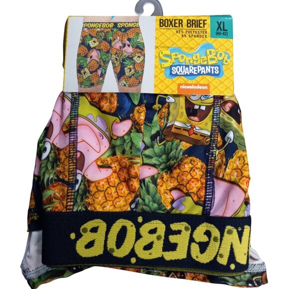 Bioworld Size XL 40 42 Boxer Briefs SpongeBob SquarePants Patrick Pineapple NEW - Picture 2 of 7